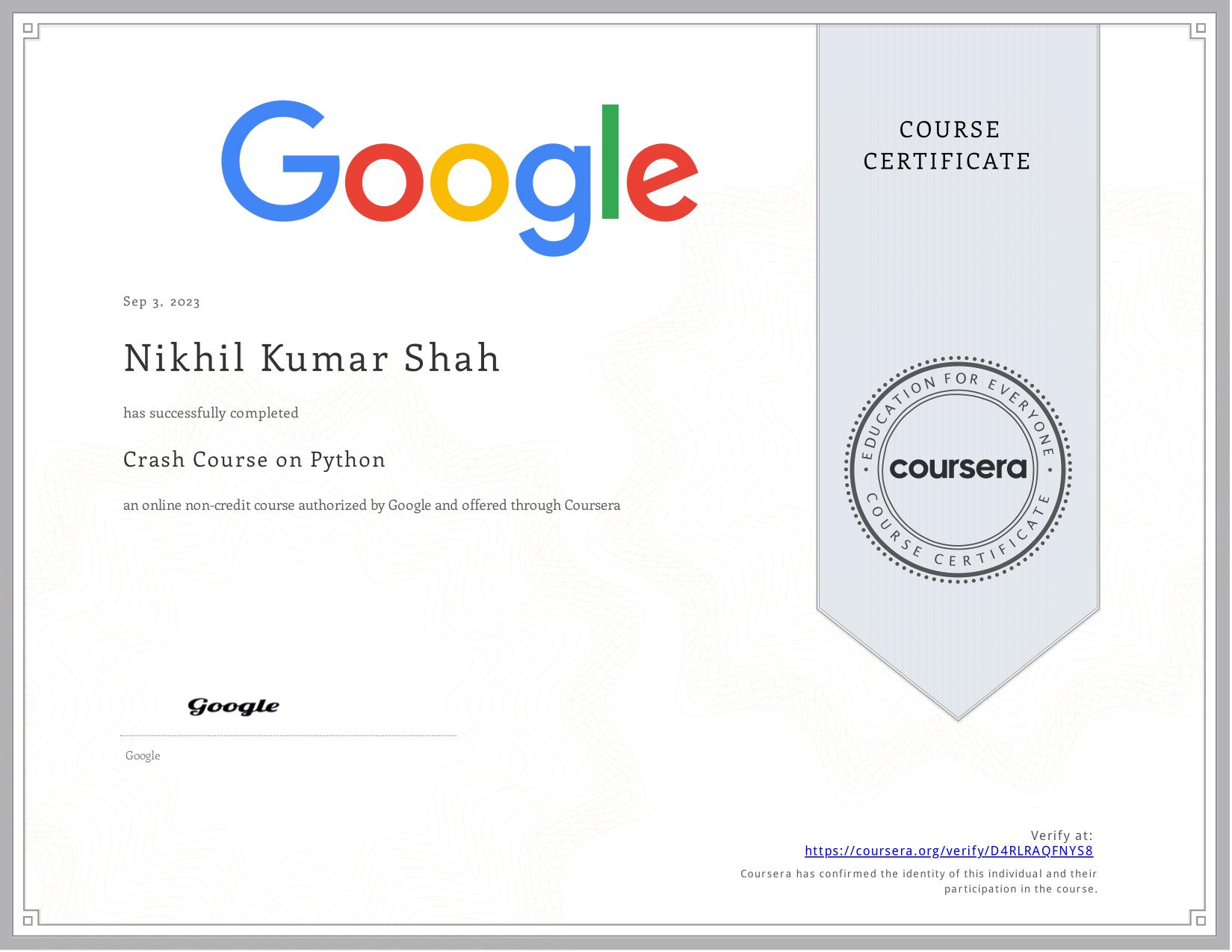 Crash Course on Python